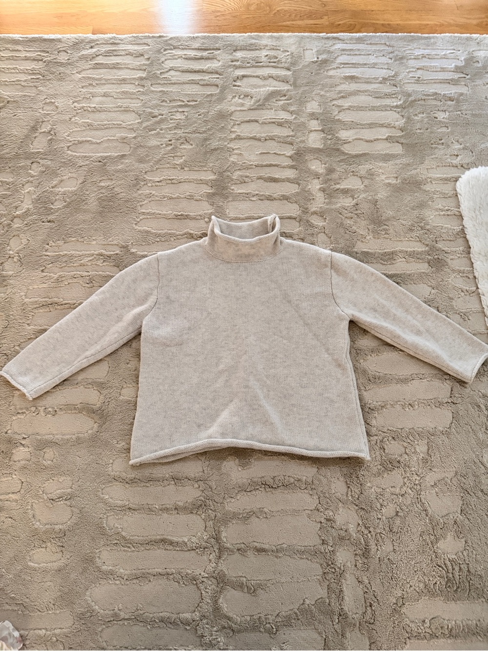Kids' Neutral Beige Turtleneck Sweater Top